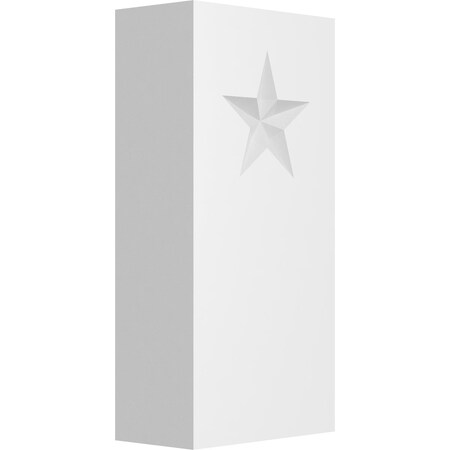 Ekena Millwork Standard Foster Star Plinth Block With Square Edge, 2"W x 4"H x 1"P PBP020X040X100FOS06